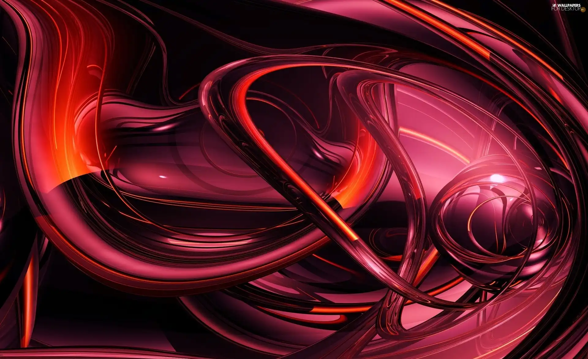 3D, red hot, abstraction