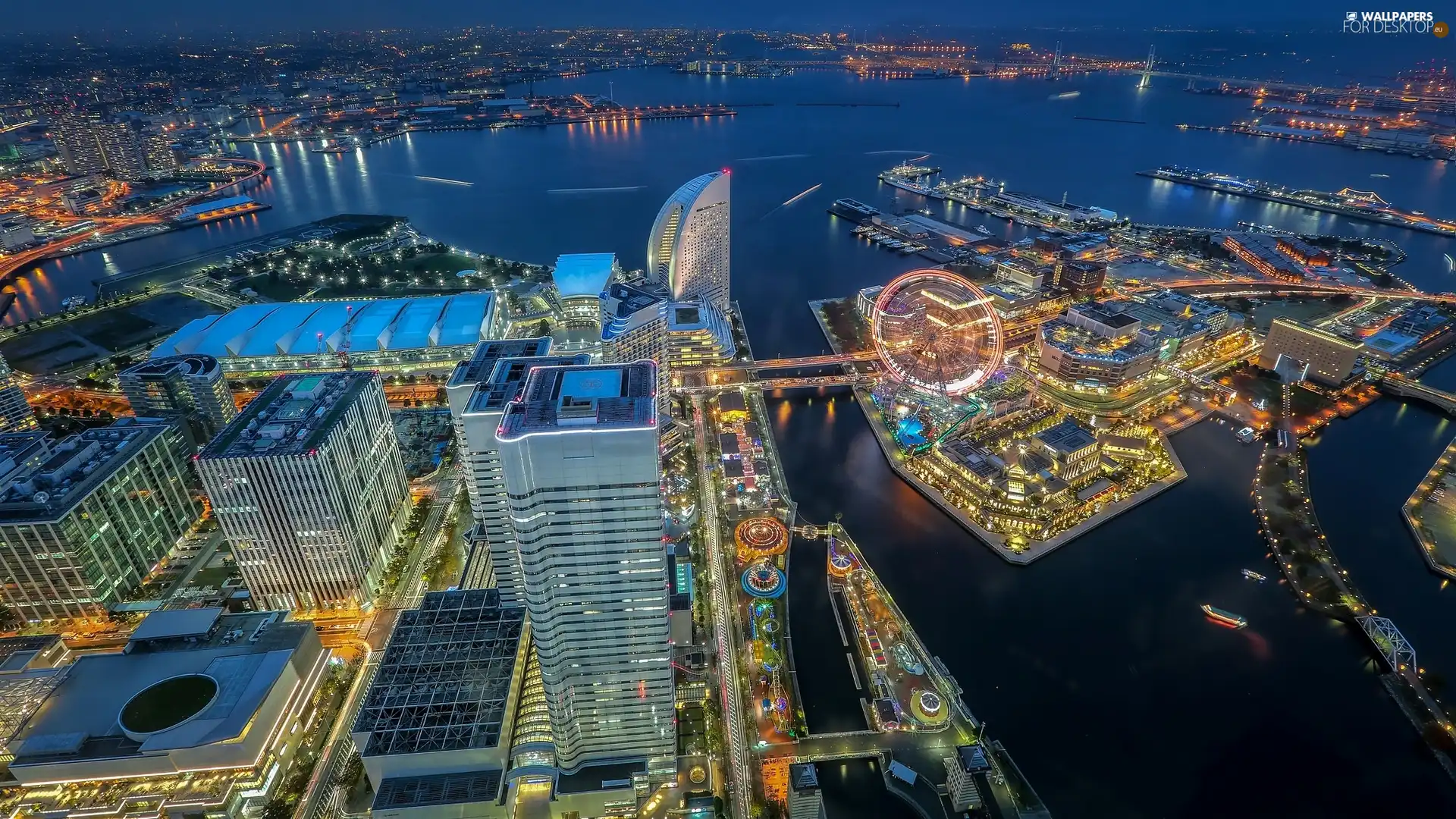 Japan, Tokyo Bay, Aerial View, Yokohama