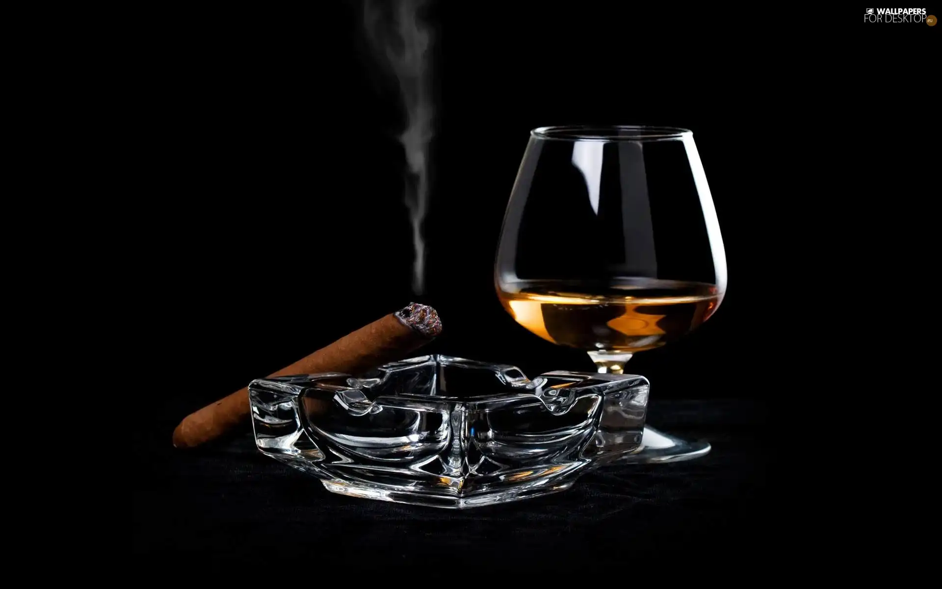ashtray, cognac, cigar