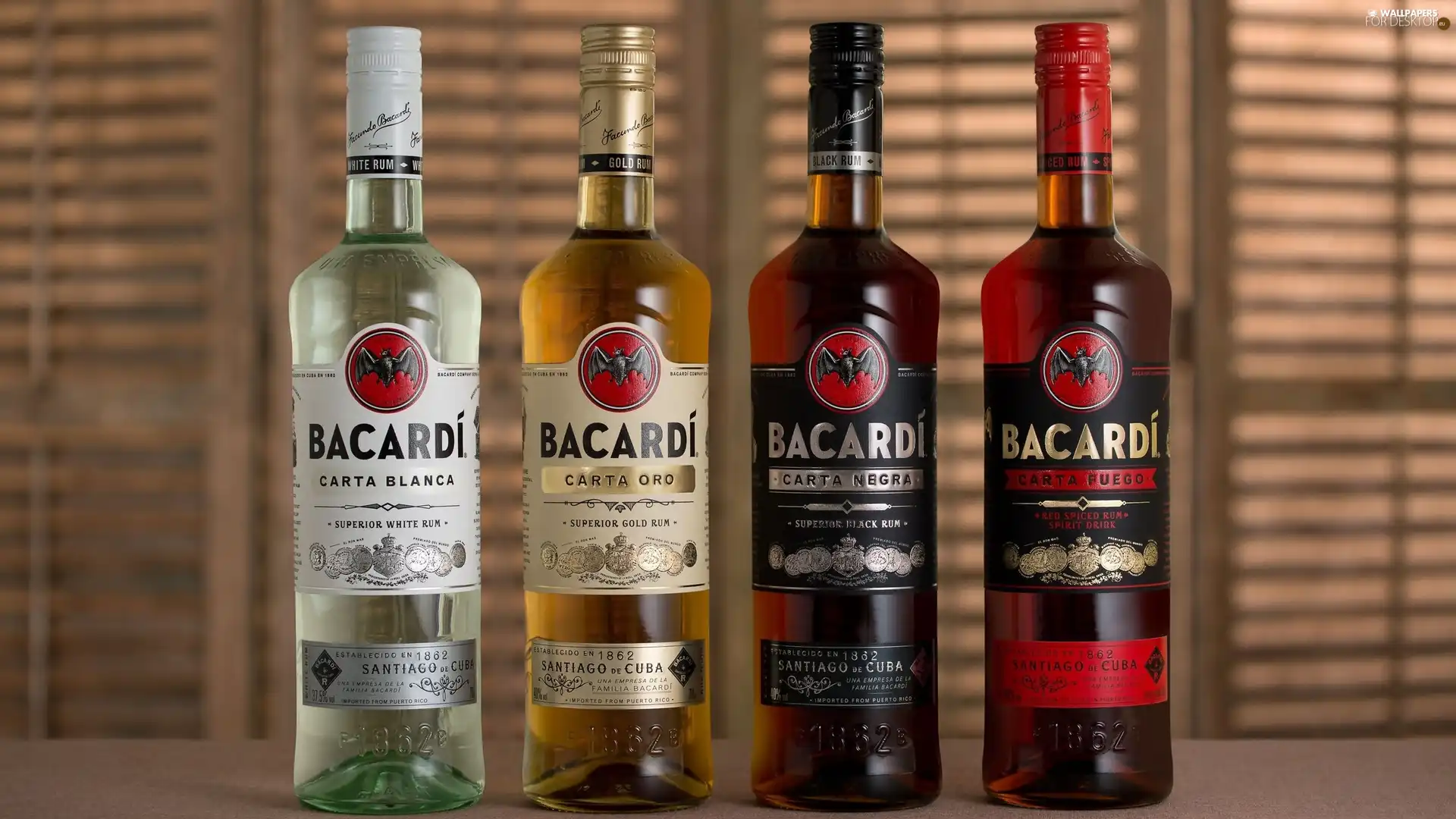 RUS, four, Bottles, Bacardi