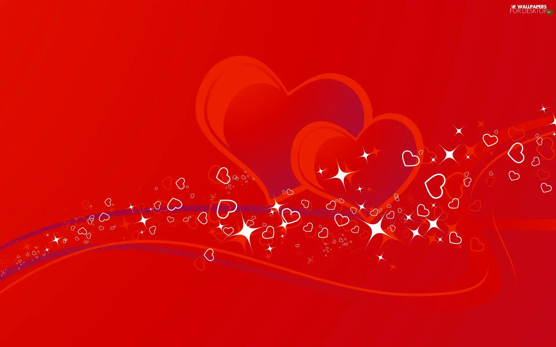 heart, Red, background, Stars