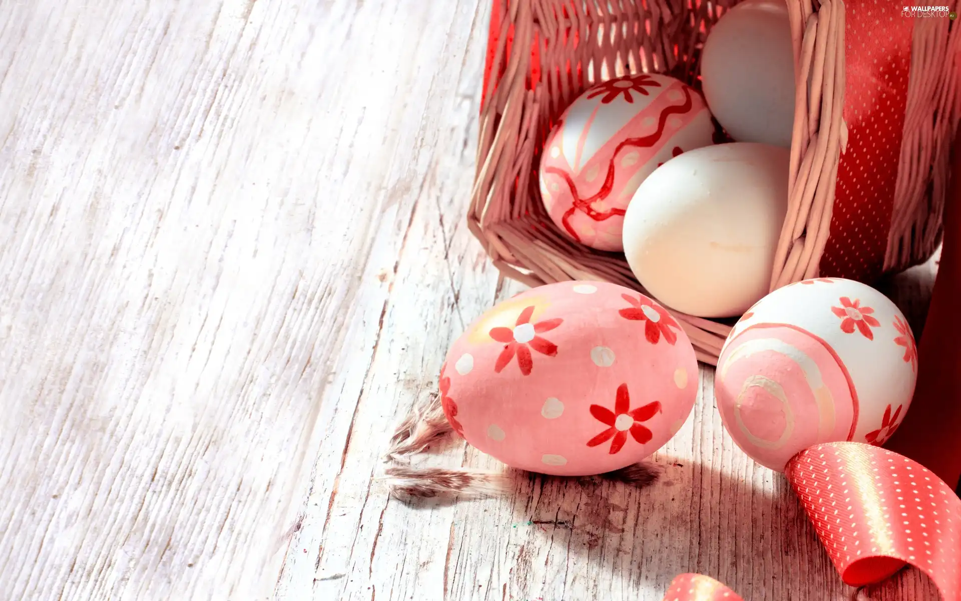 Easter, eggs, basket, eggs