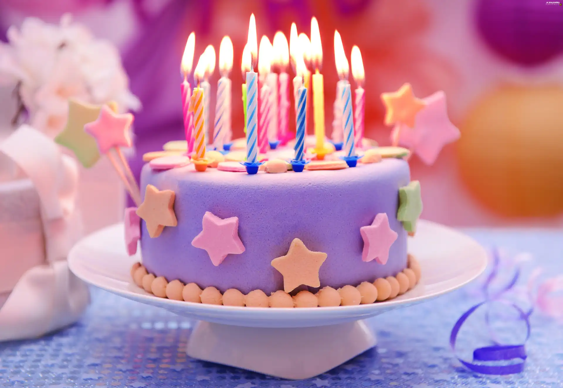 birthday, Cake, candles