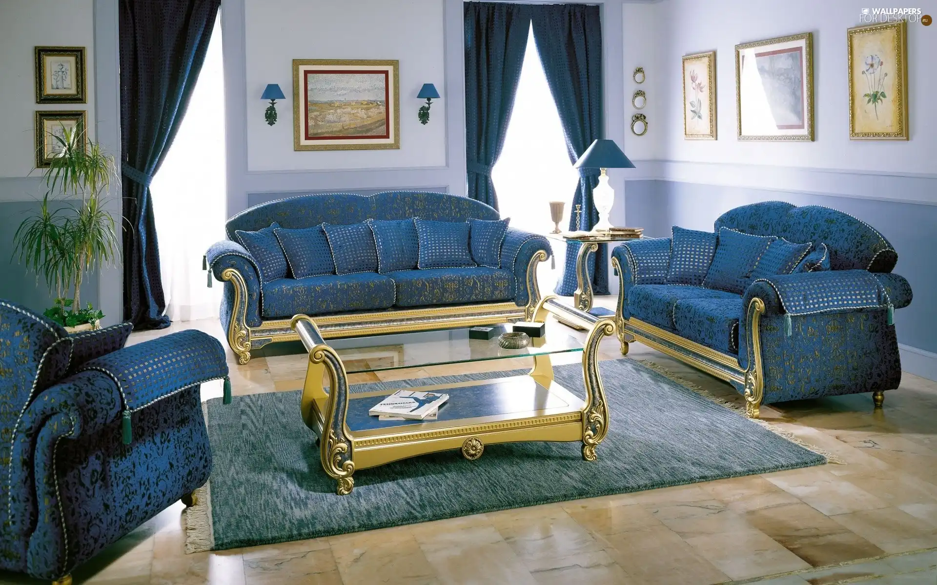 saloon, Blue, furniture, hospitable