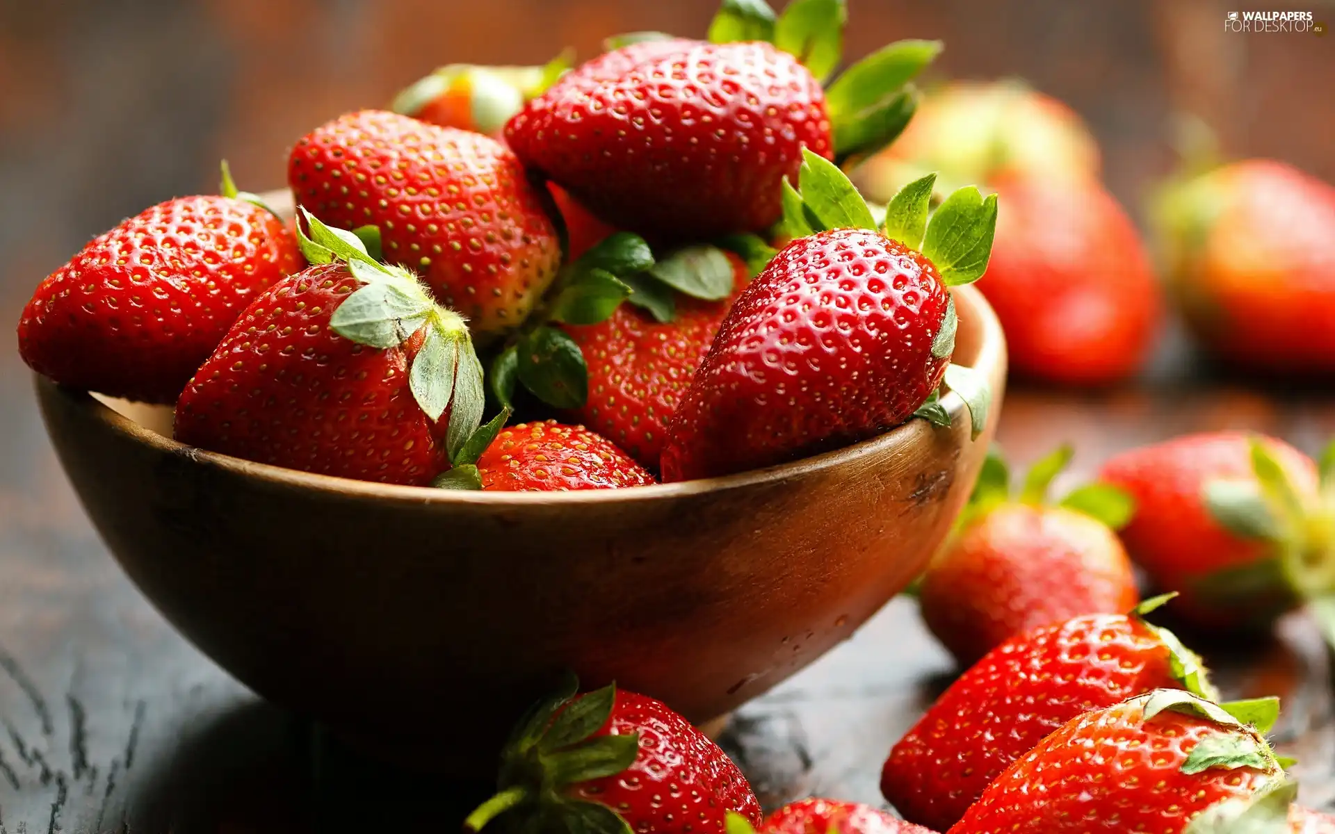 blur, bowl, strawberries