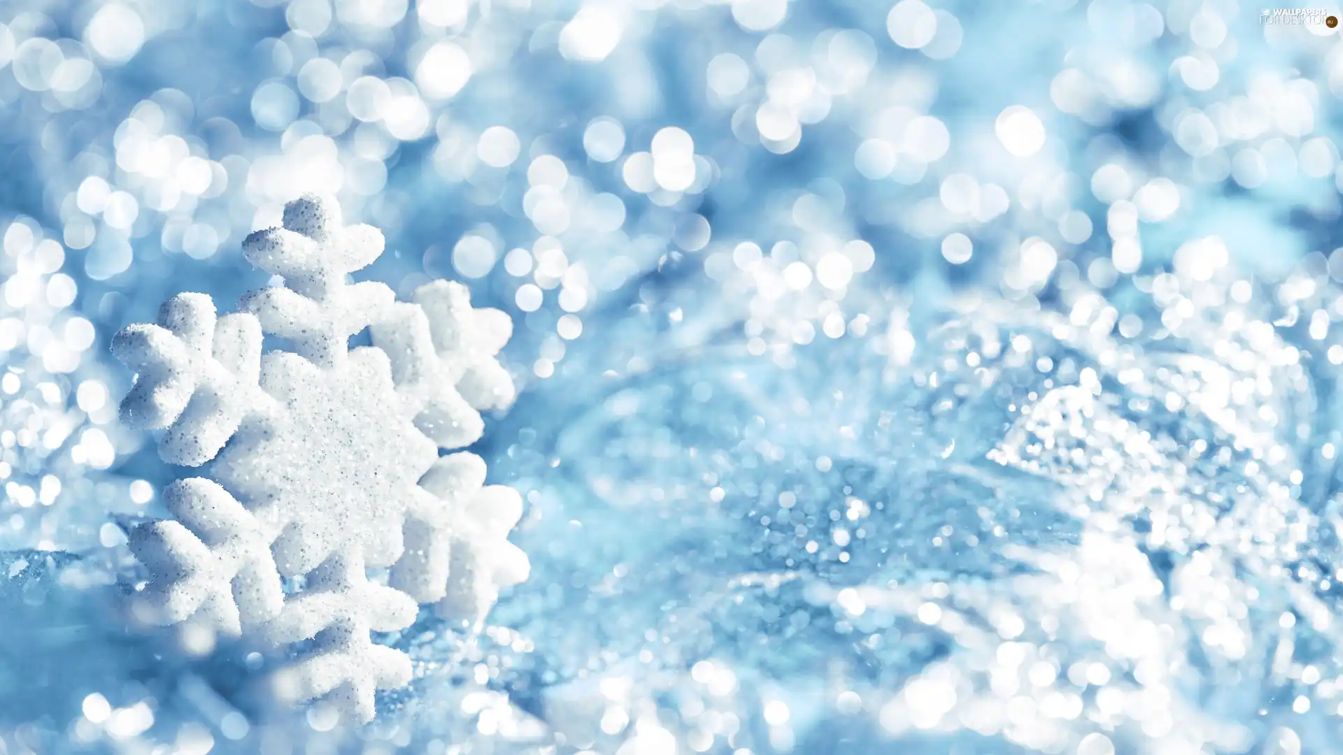 Bokeh, blur, snow, snowflake, winter
