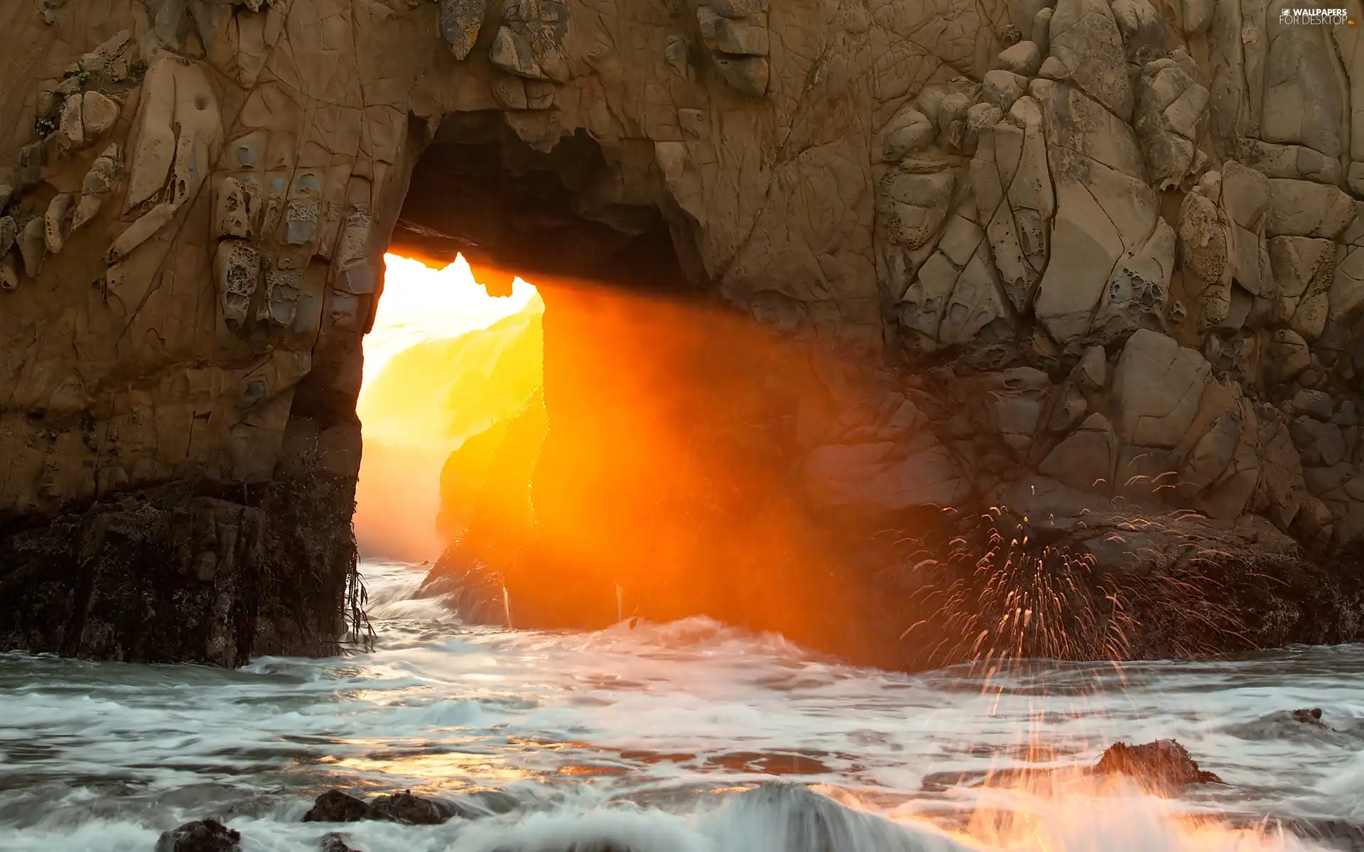 California, sea, Rocks
