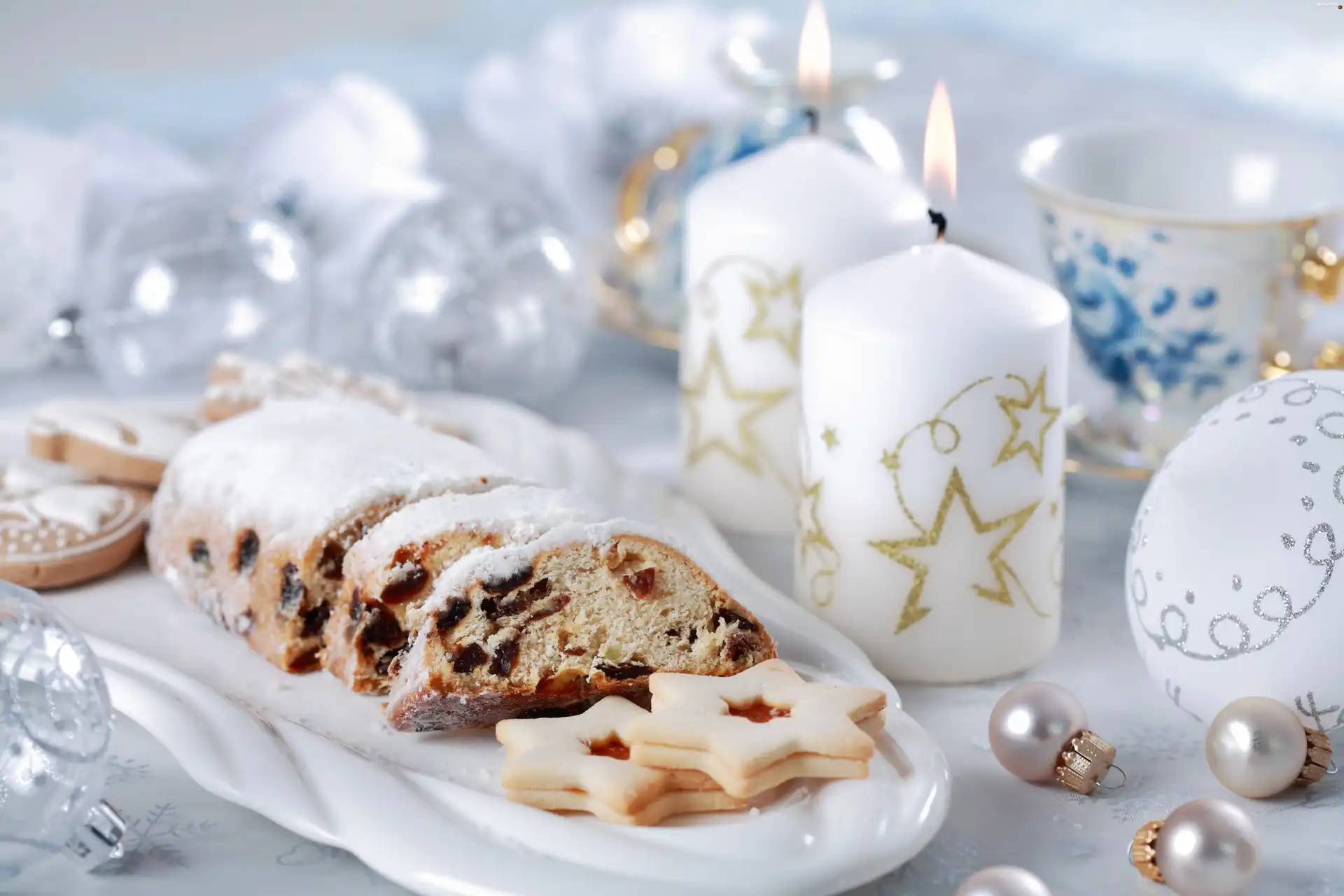 cake, Candles, Christmas, White