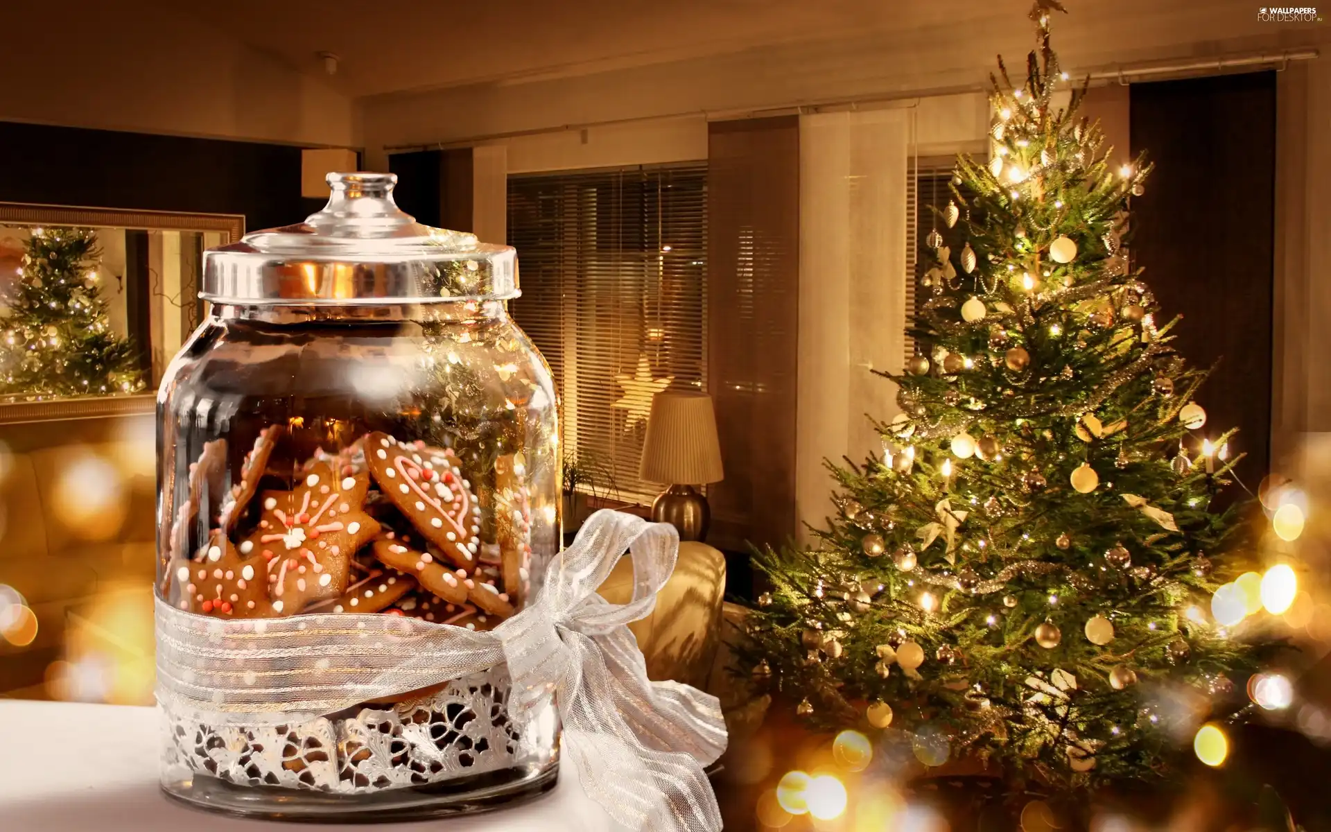 christmas tree, jar, decor, Room, festive, Cookies