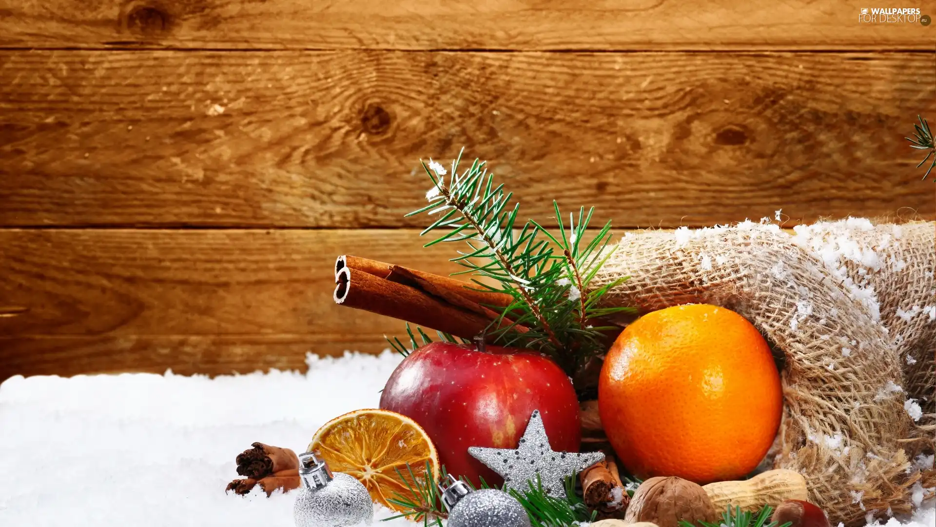 orange, decoration, Christmas, Apple