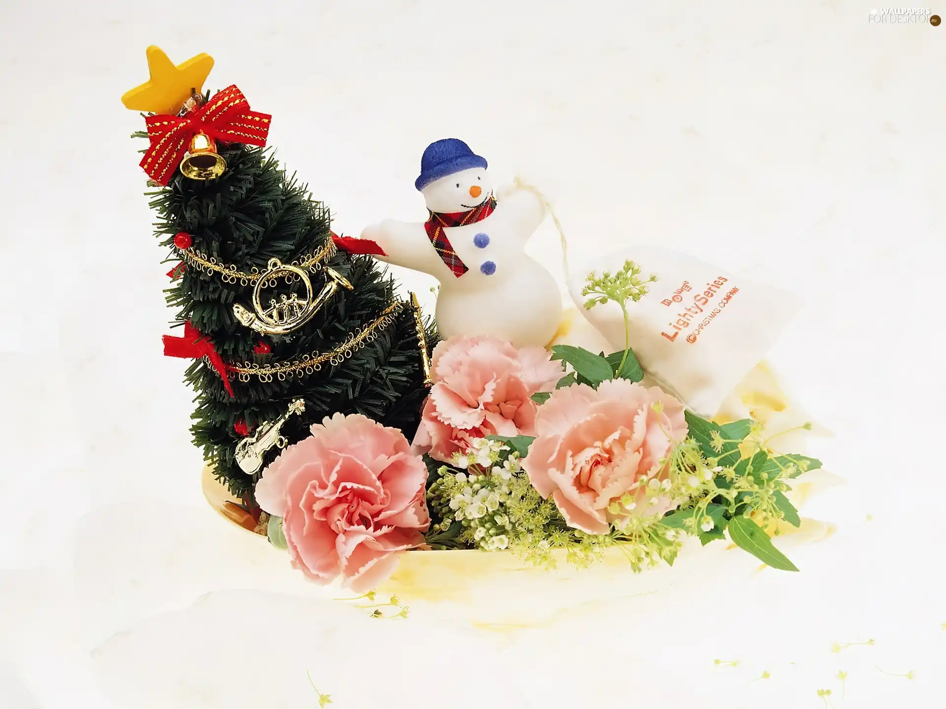christmas tree, headdress, christmas, Snowman