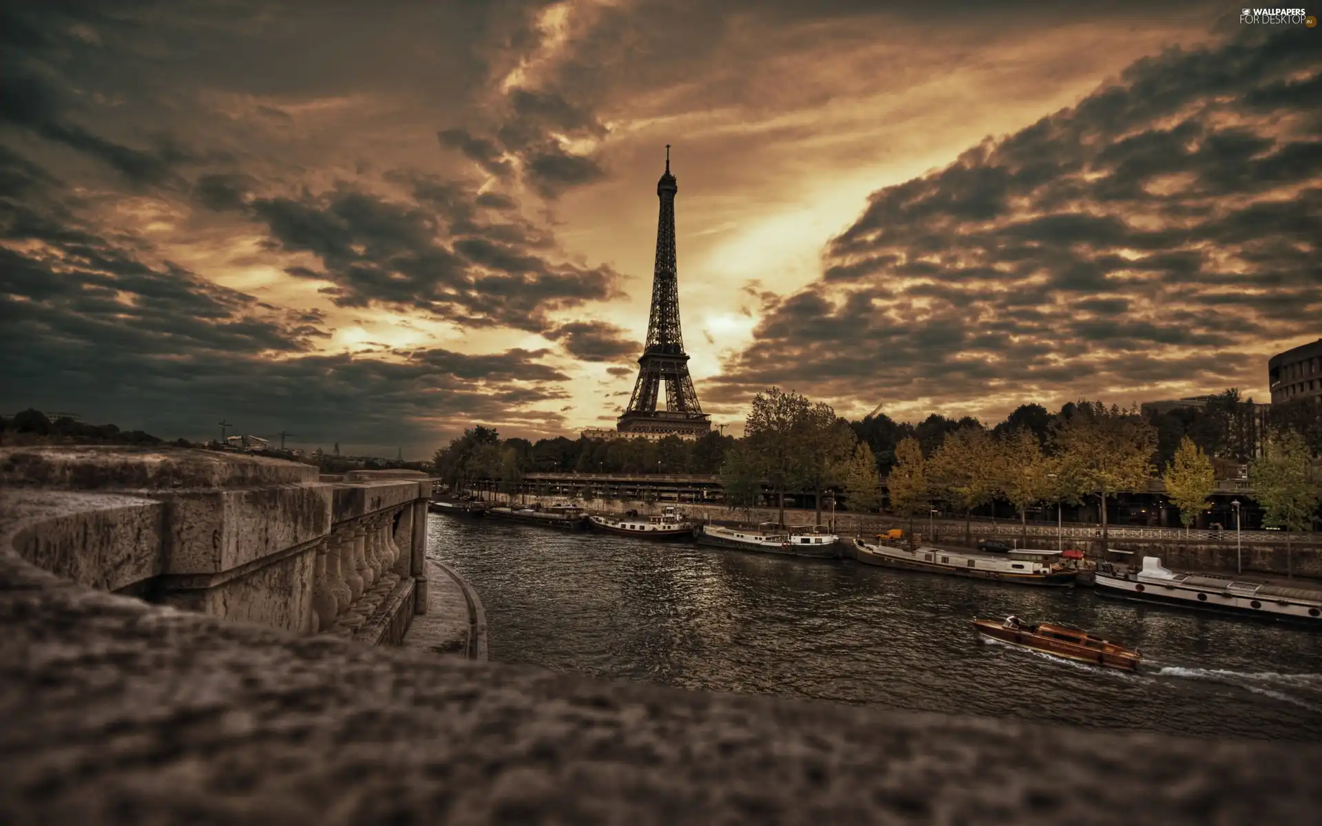 Paris, France, Clouds, Sky, Eiffla Tower