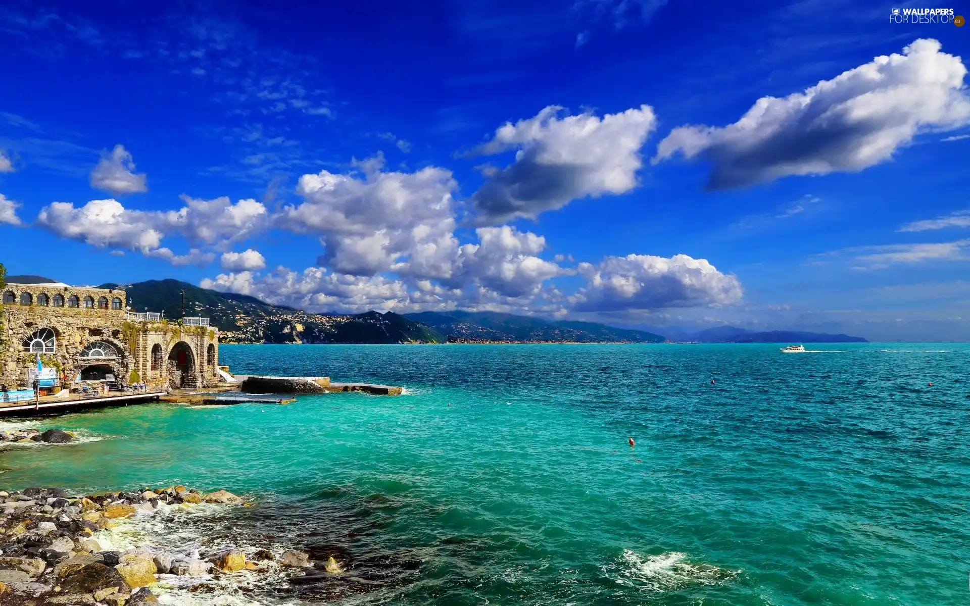 Italy, sea, clouds, Portofino