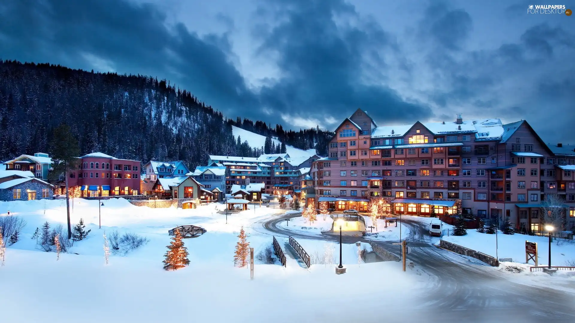 Hotels, The United States, winter, Colorado, center