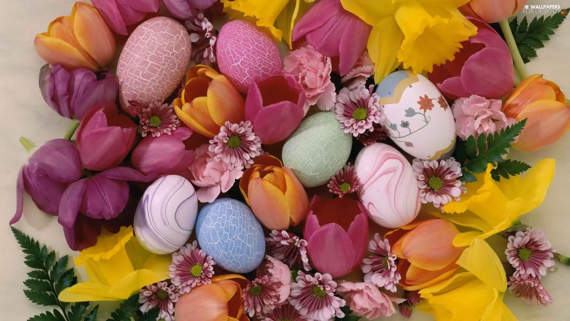 decoration, eggs, Flowers, Easter