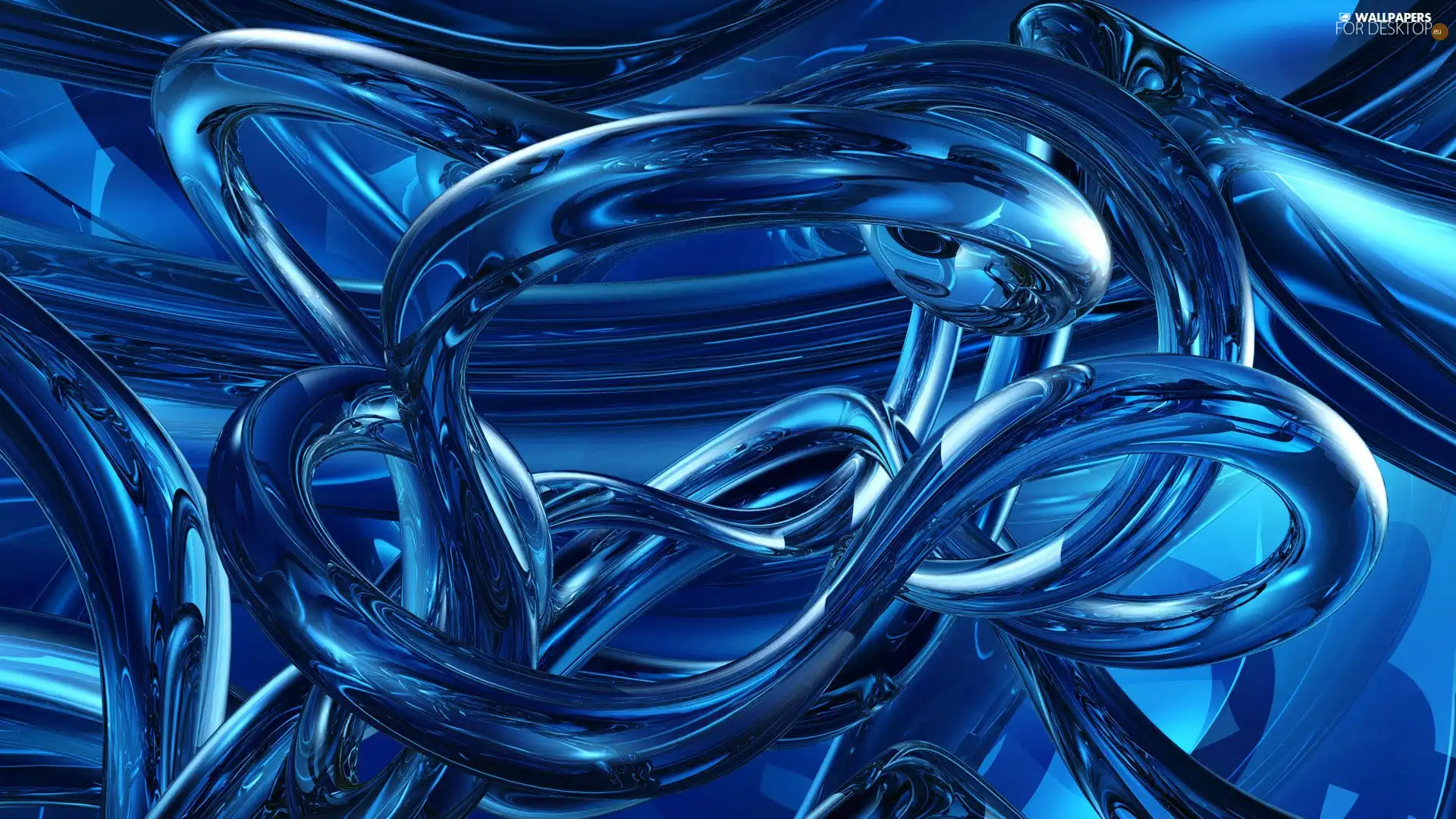 graphics, abstraction, Blue, tubing, twisted
