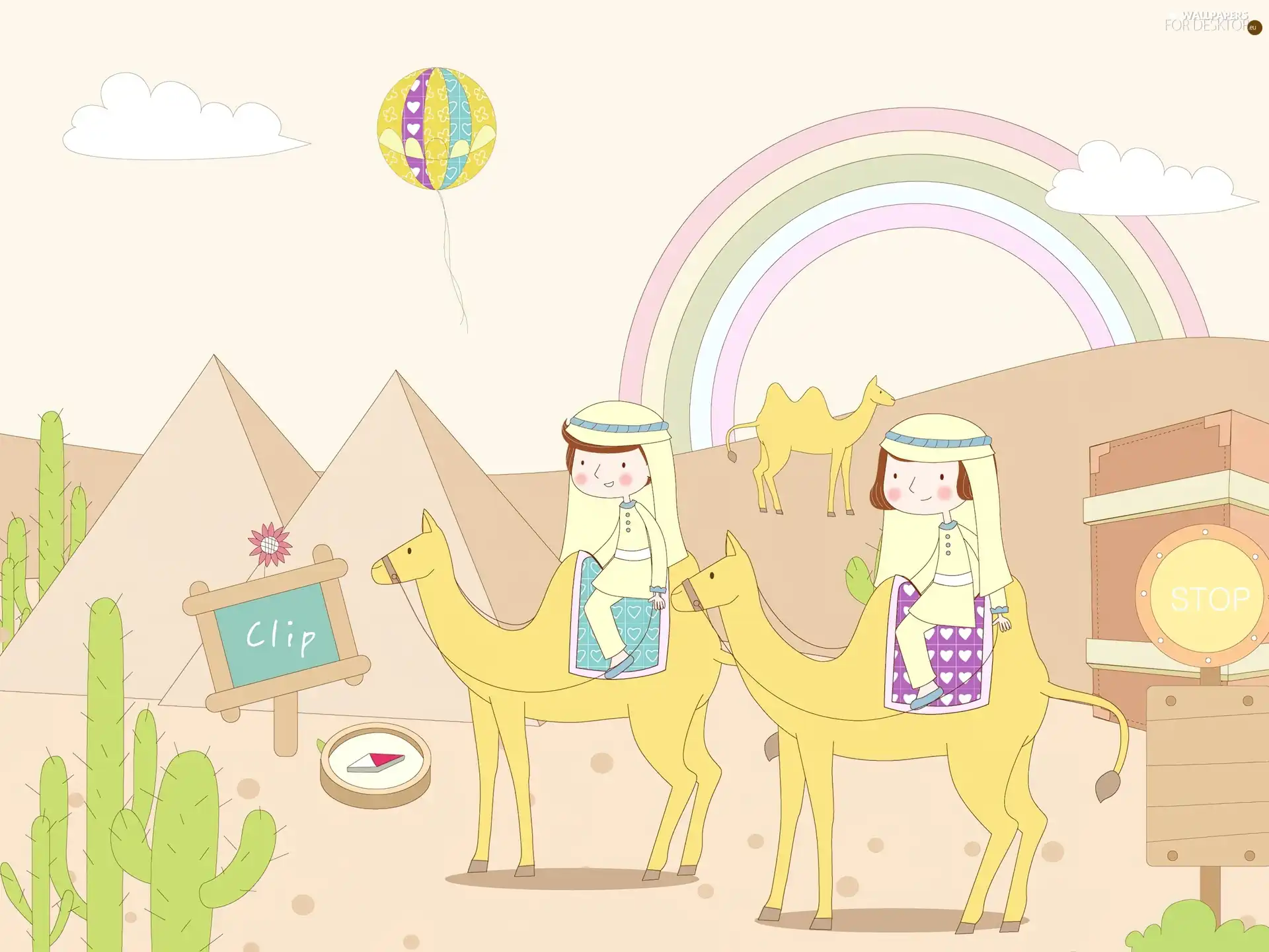graphics, Camels, Desert