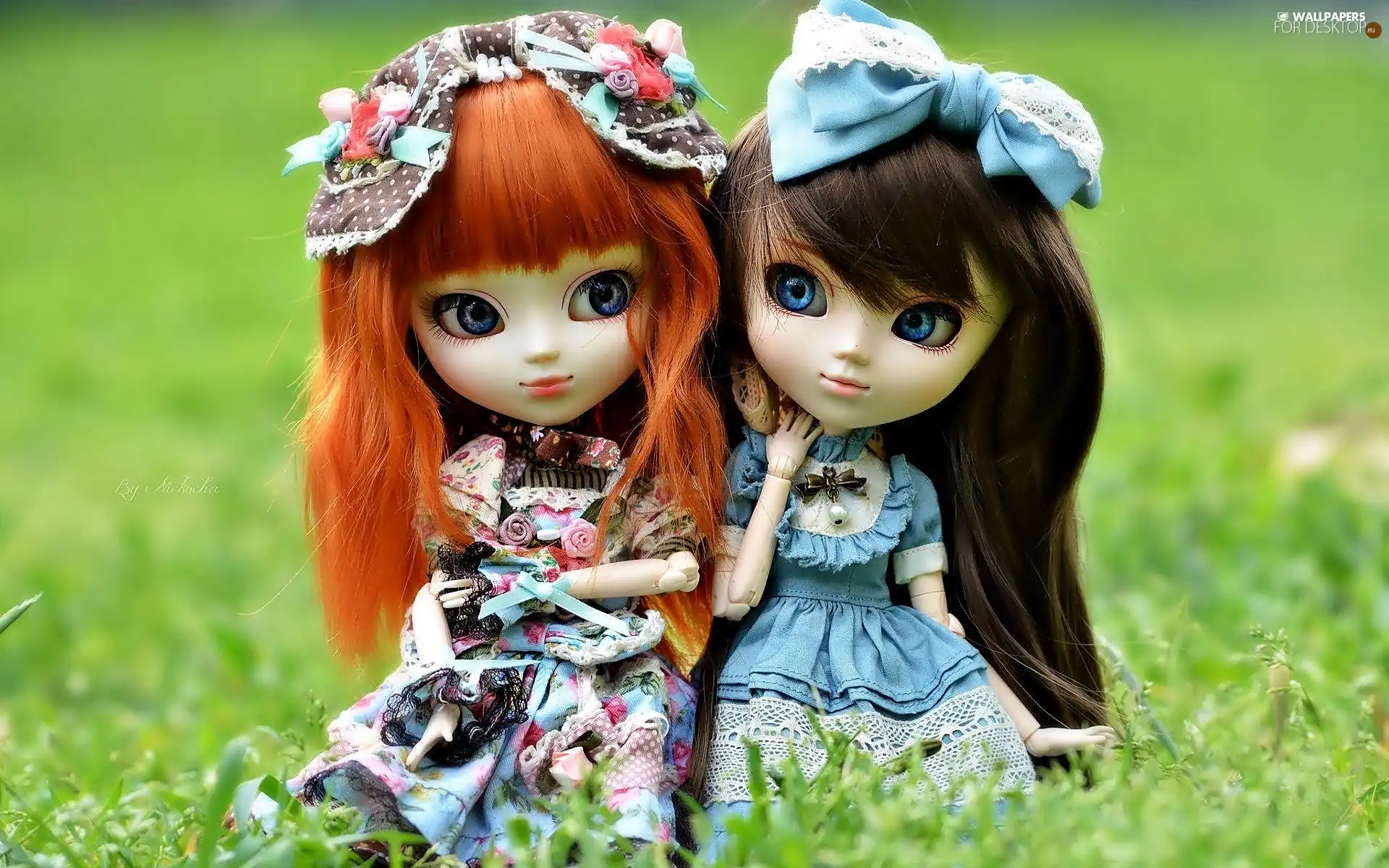 dolls, on Grass