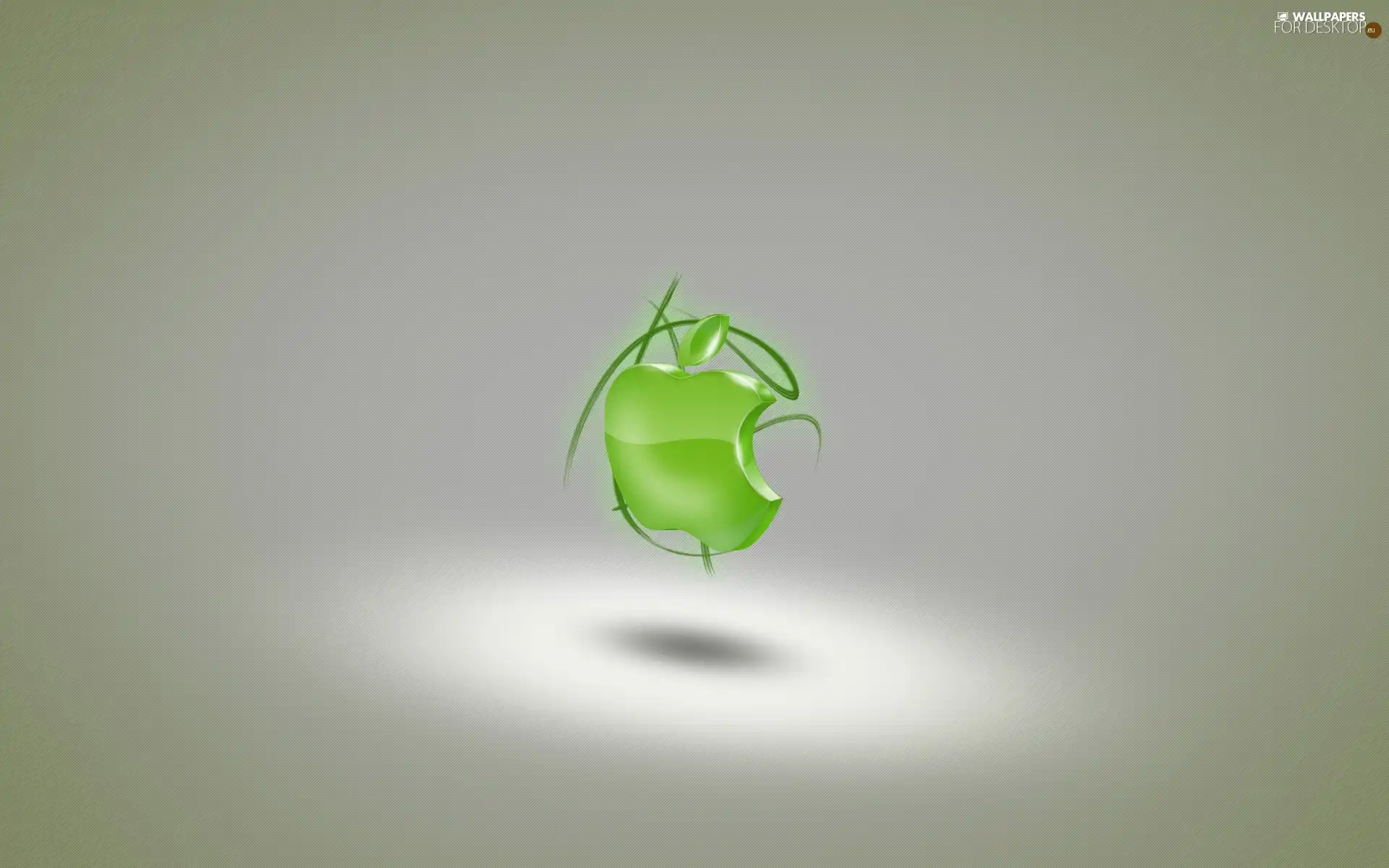Apple, 3D, green ones, logo
