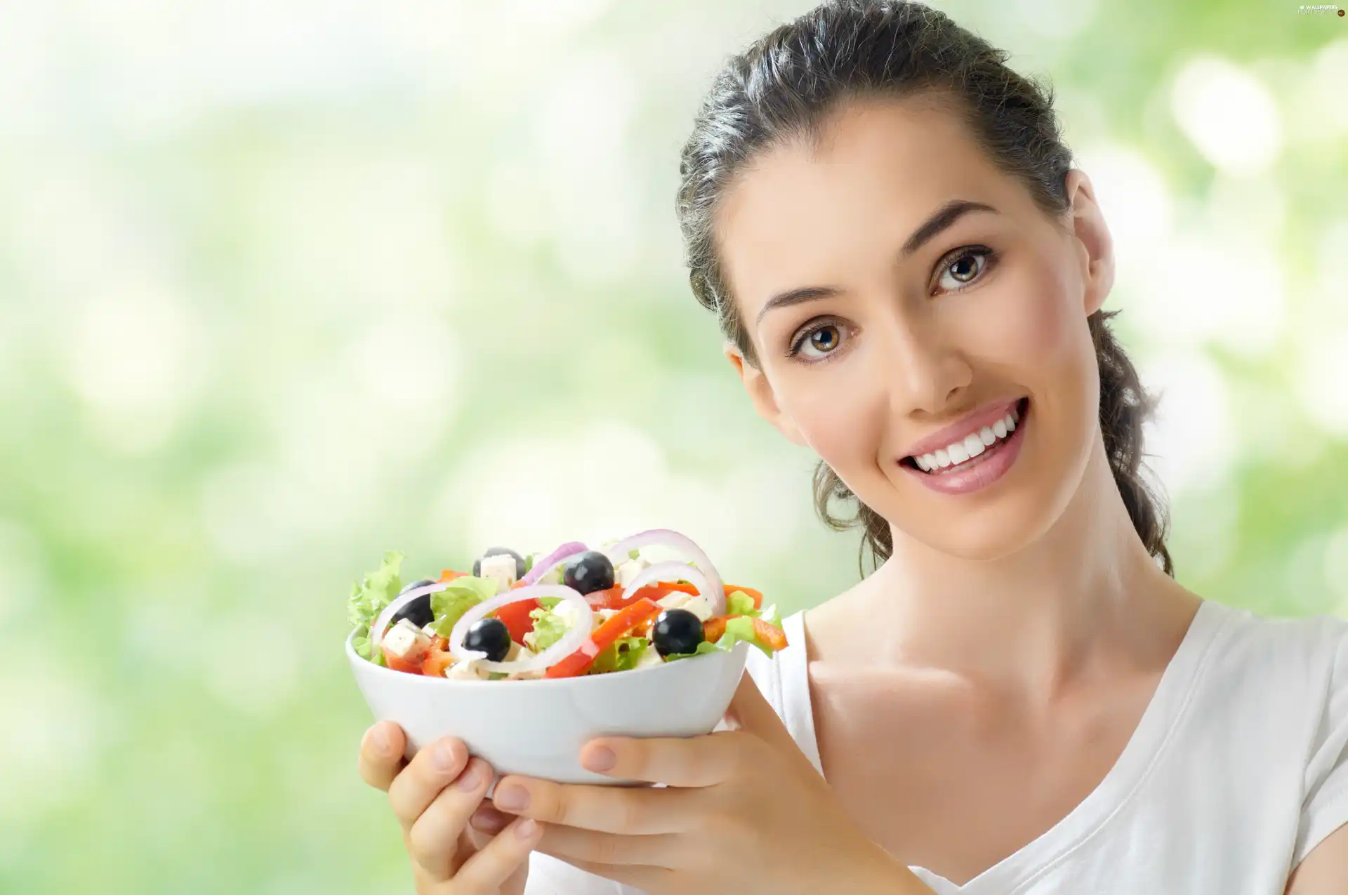 Beauty, salad, health, Women