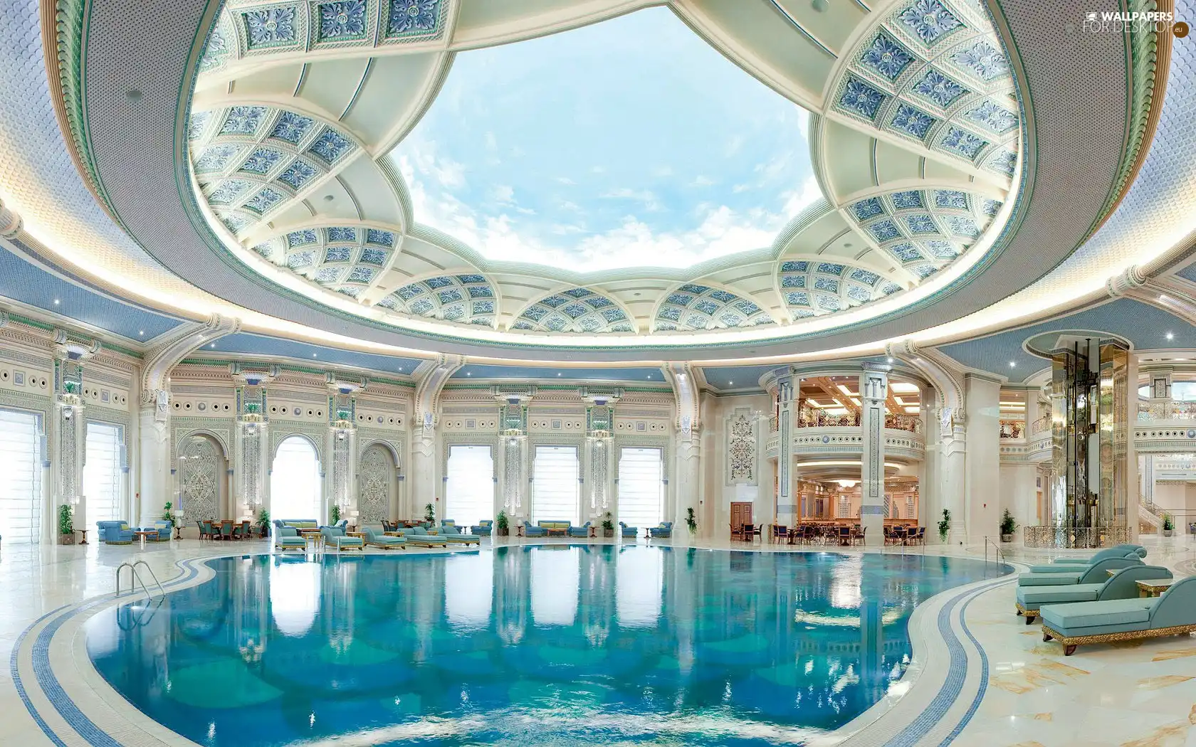 Hotel hall, Pool, inside, interior