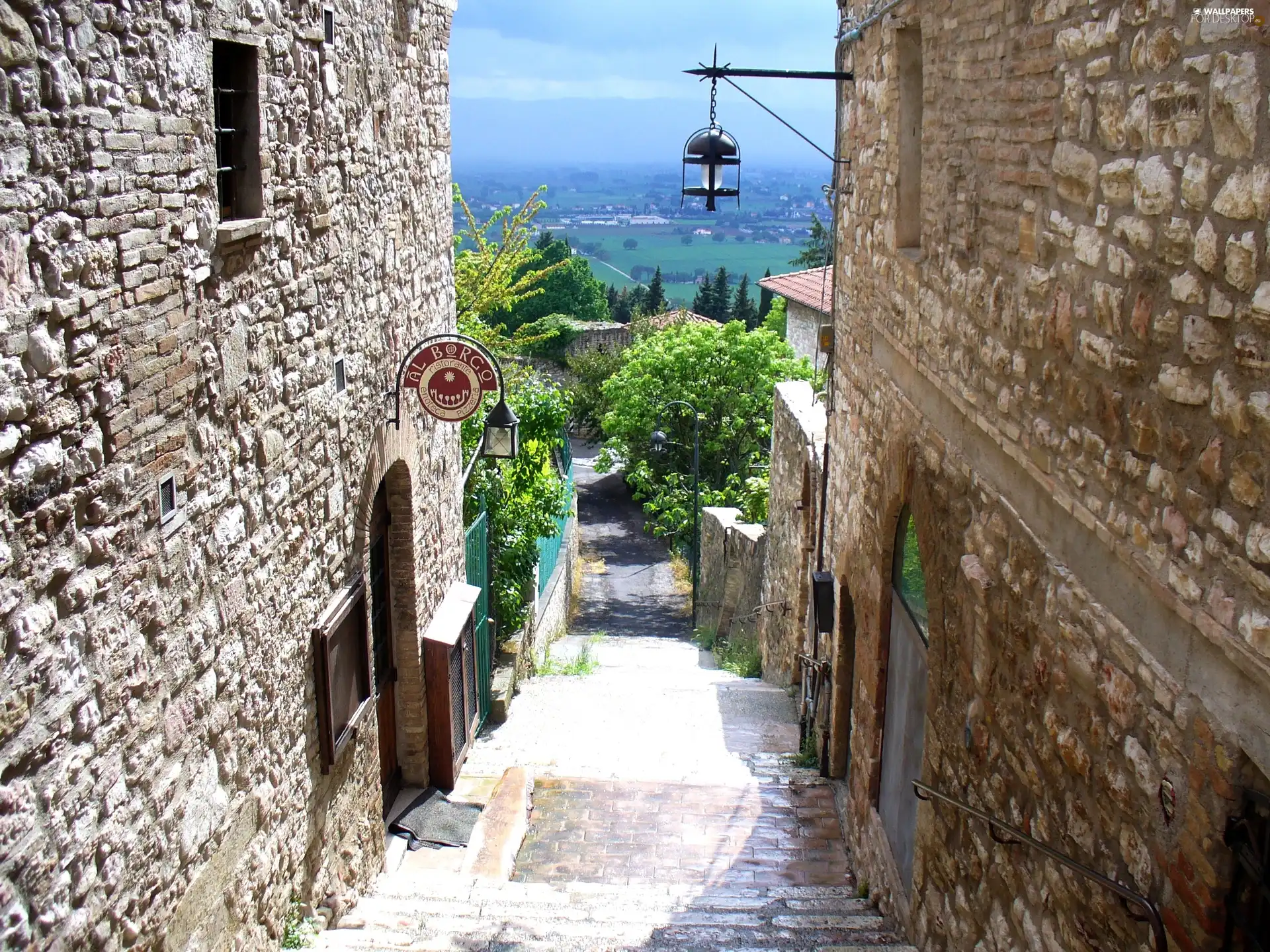 Italy, alley, Assisi