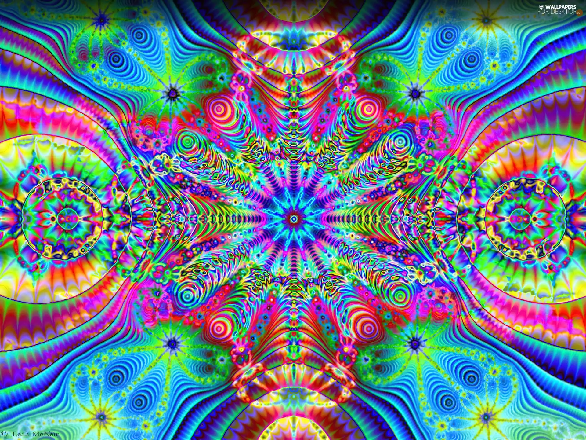 Fraktal, symmetry, Kaleidoscope, colors