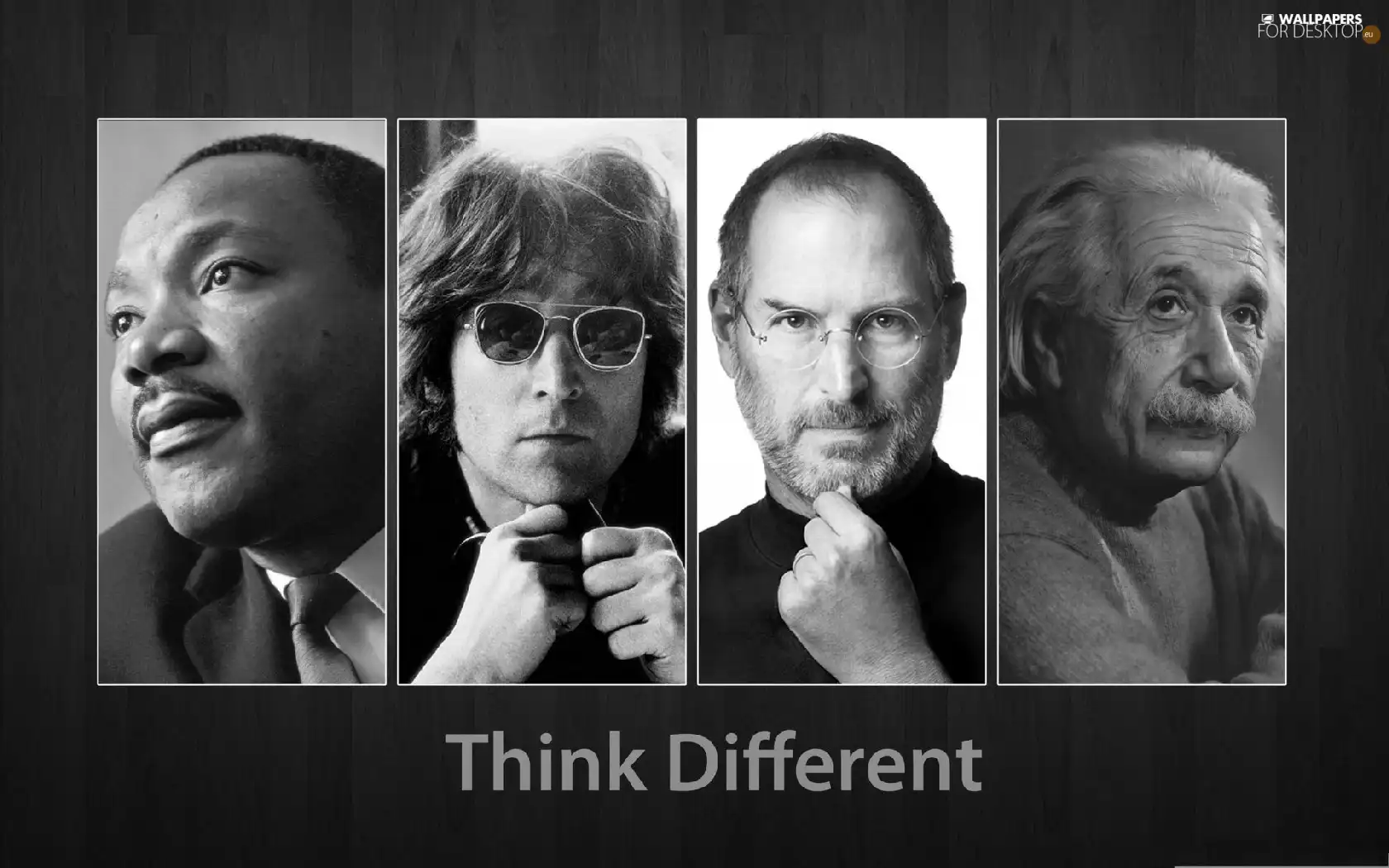 martin luther king, Steve Jobs, Albert Einstein, John Lennon
