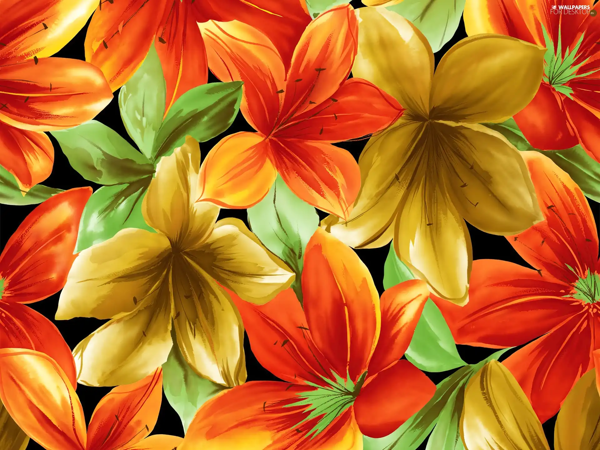 texture, Different colored, lilies