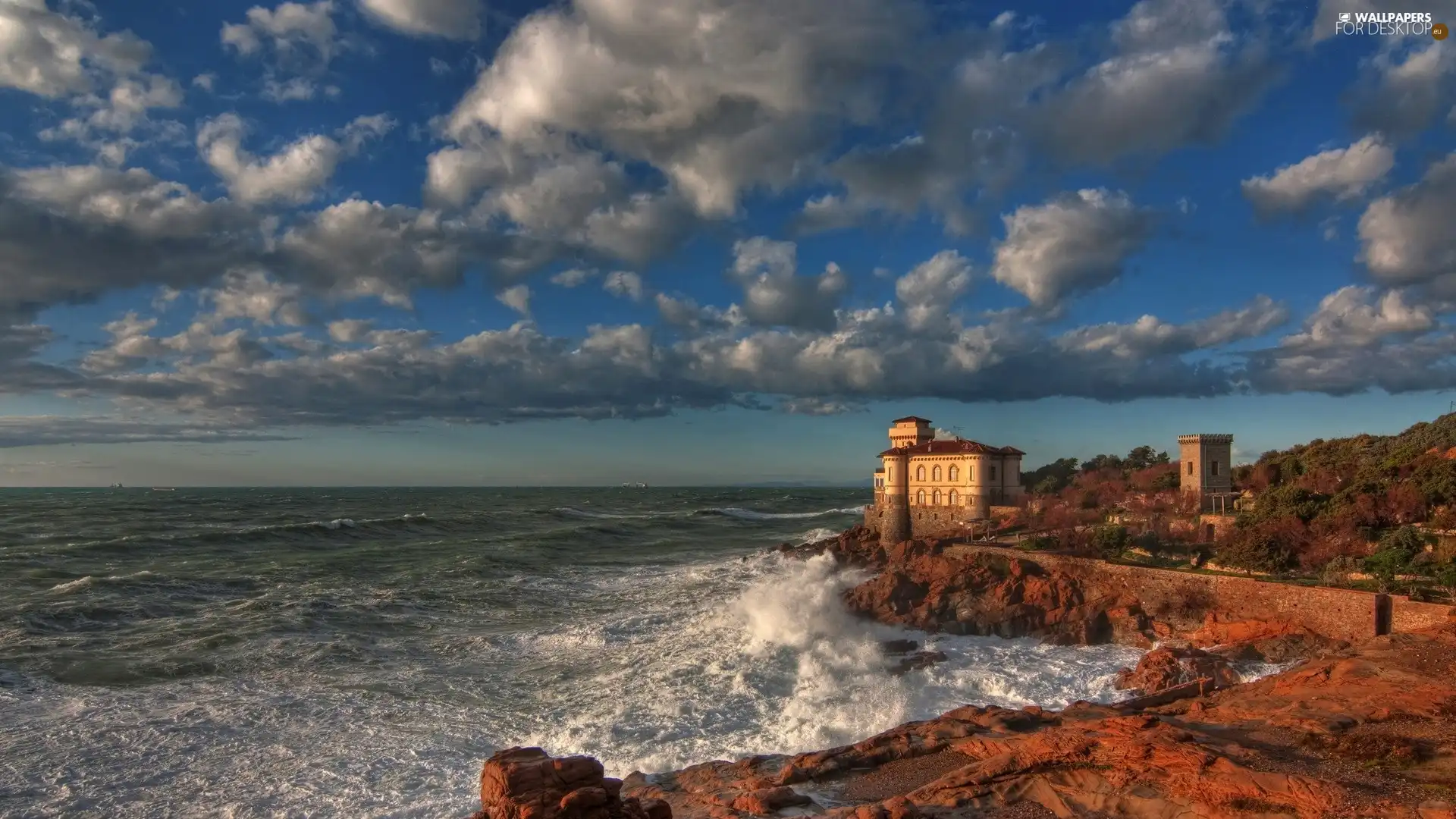 Livorno, Italy, Castle, Boccale, sea