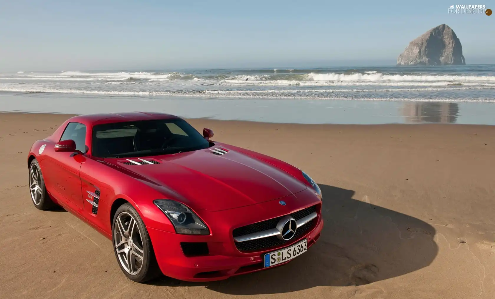 Beaches, Red, Mercedes SLS