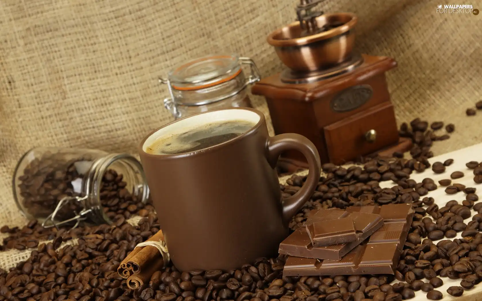 mill, chocolate, coffee, grains, Cup