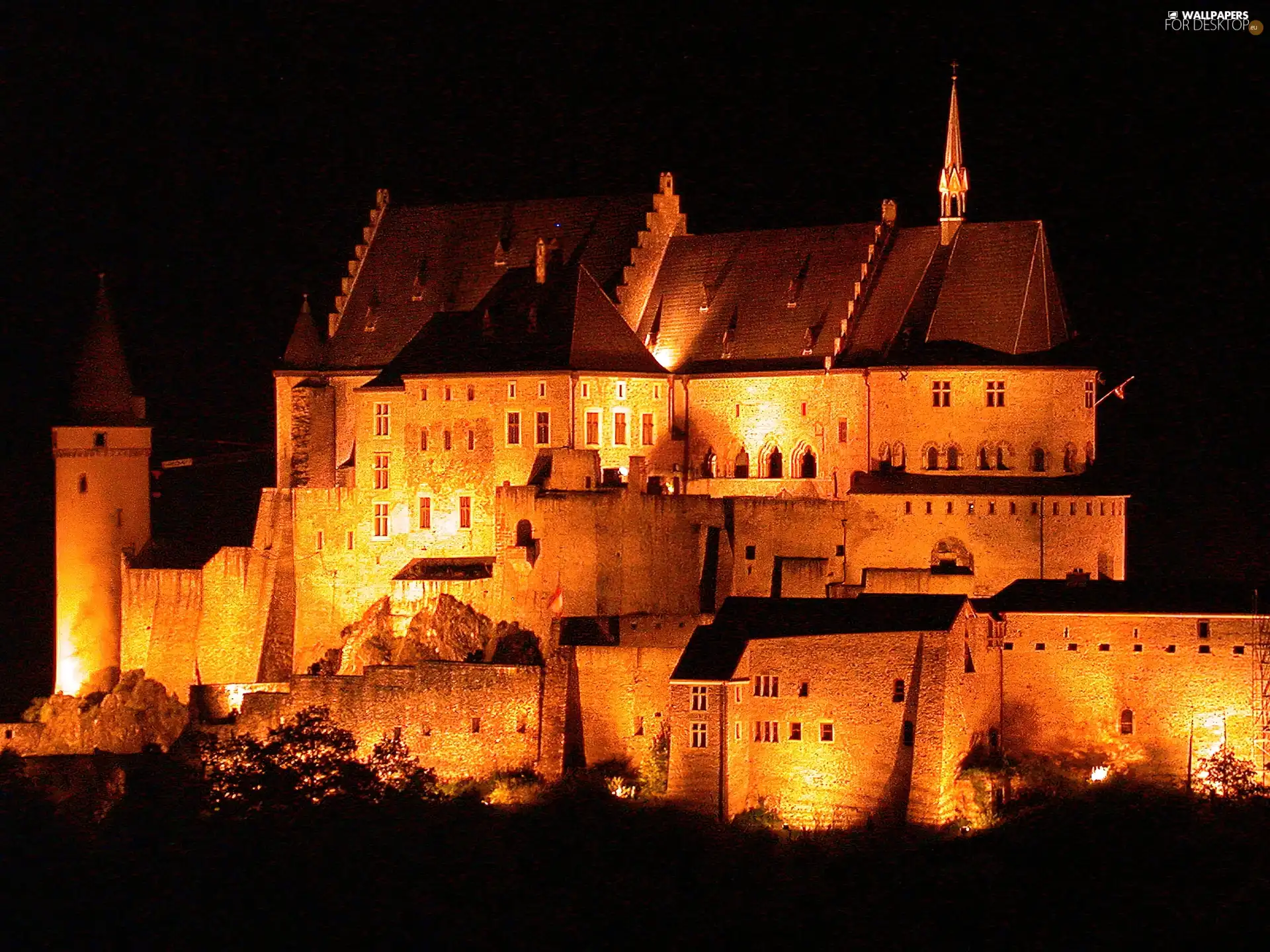 night, Luxembourg, Castle
