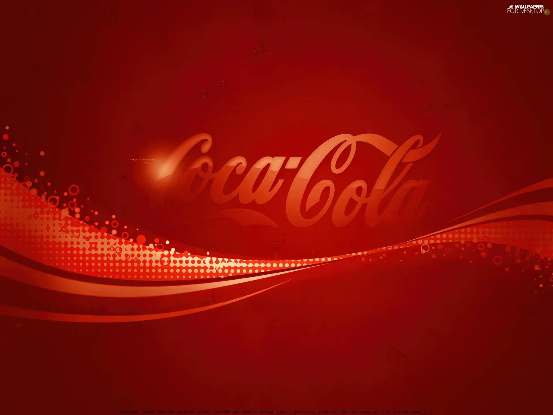Red, background, Coca, cola, logo