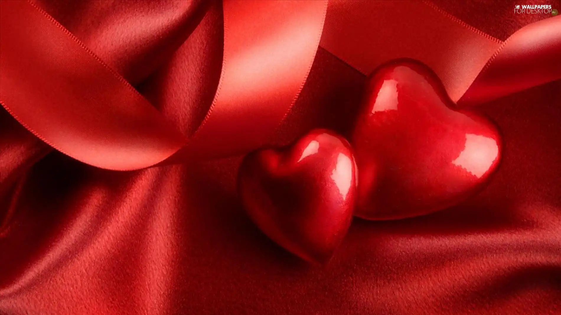 ribbon, Red, heart