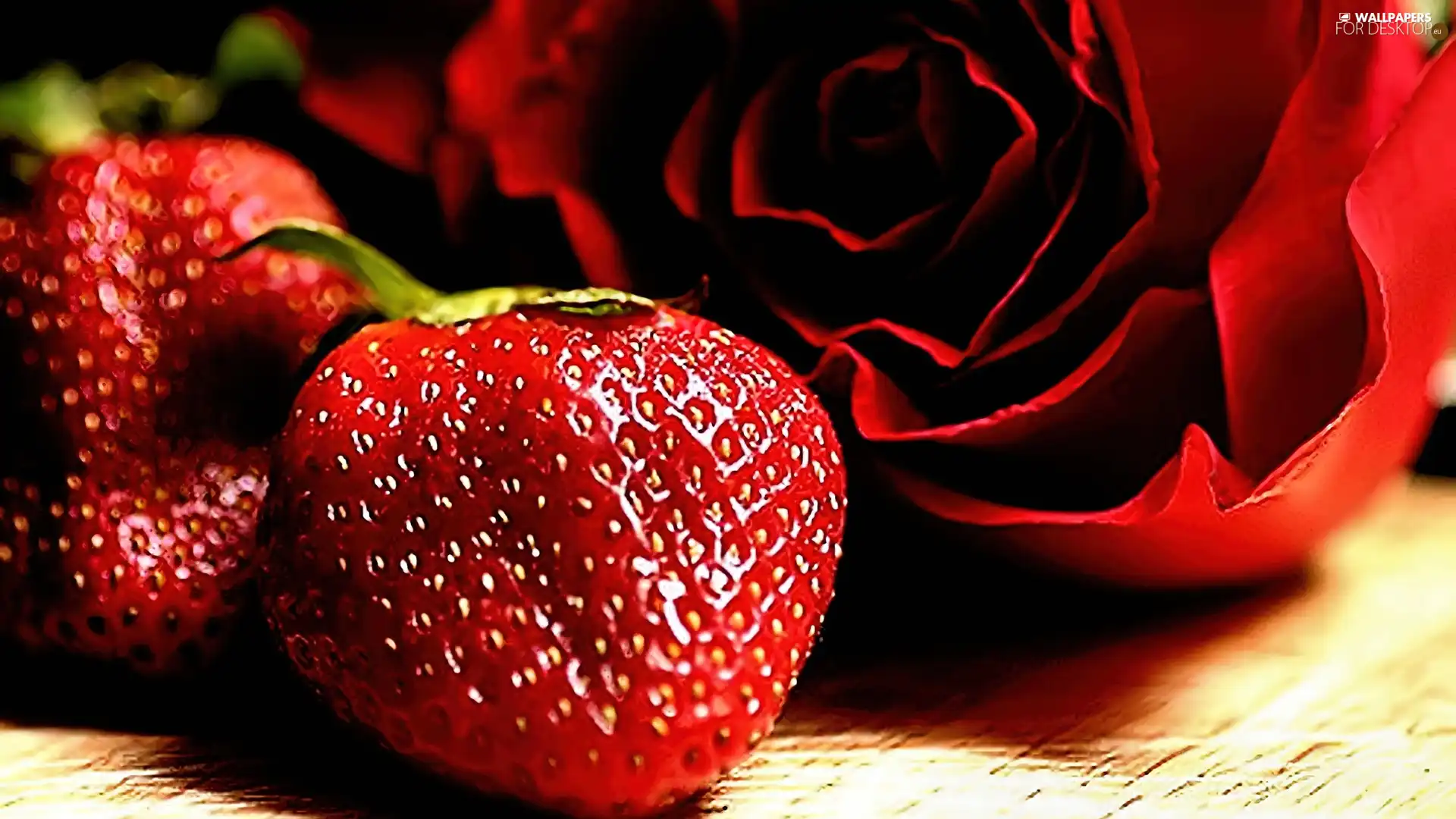 strawberries, rose