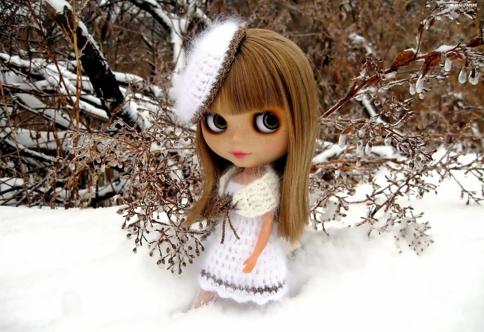 clothes, hosiery, winter, snow, doll