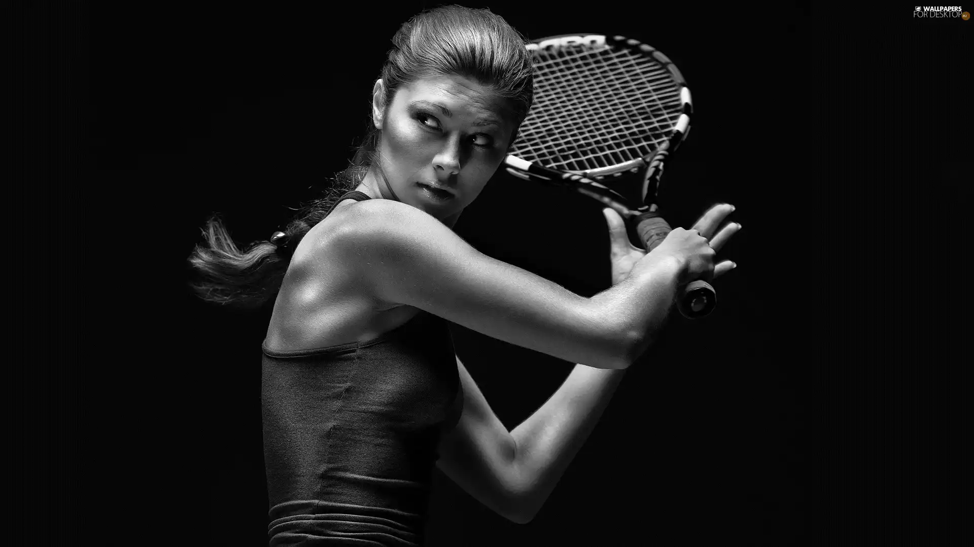 Black and white, Women, Tennis