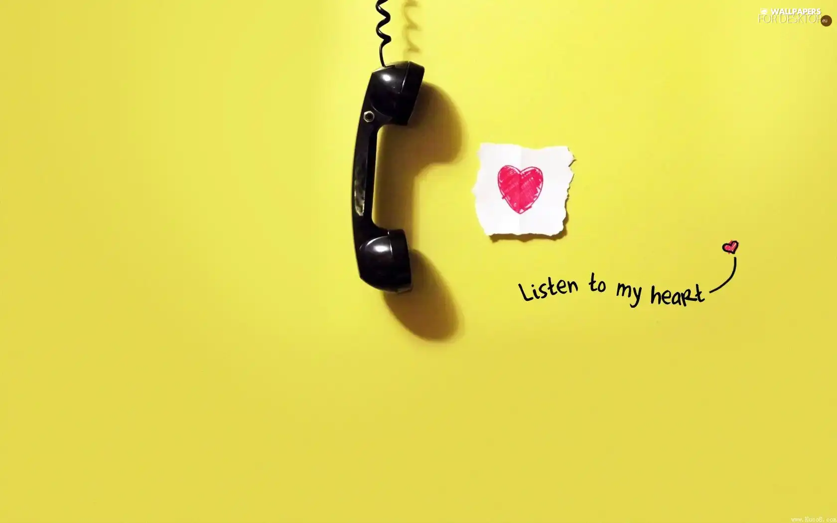 Telephone, Heart teddybear, text