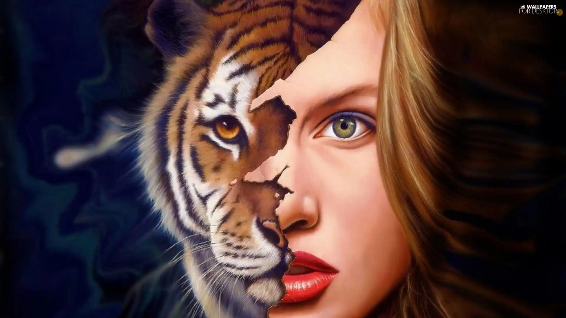 tiger, face, Womens