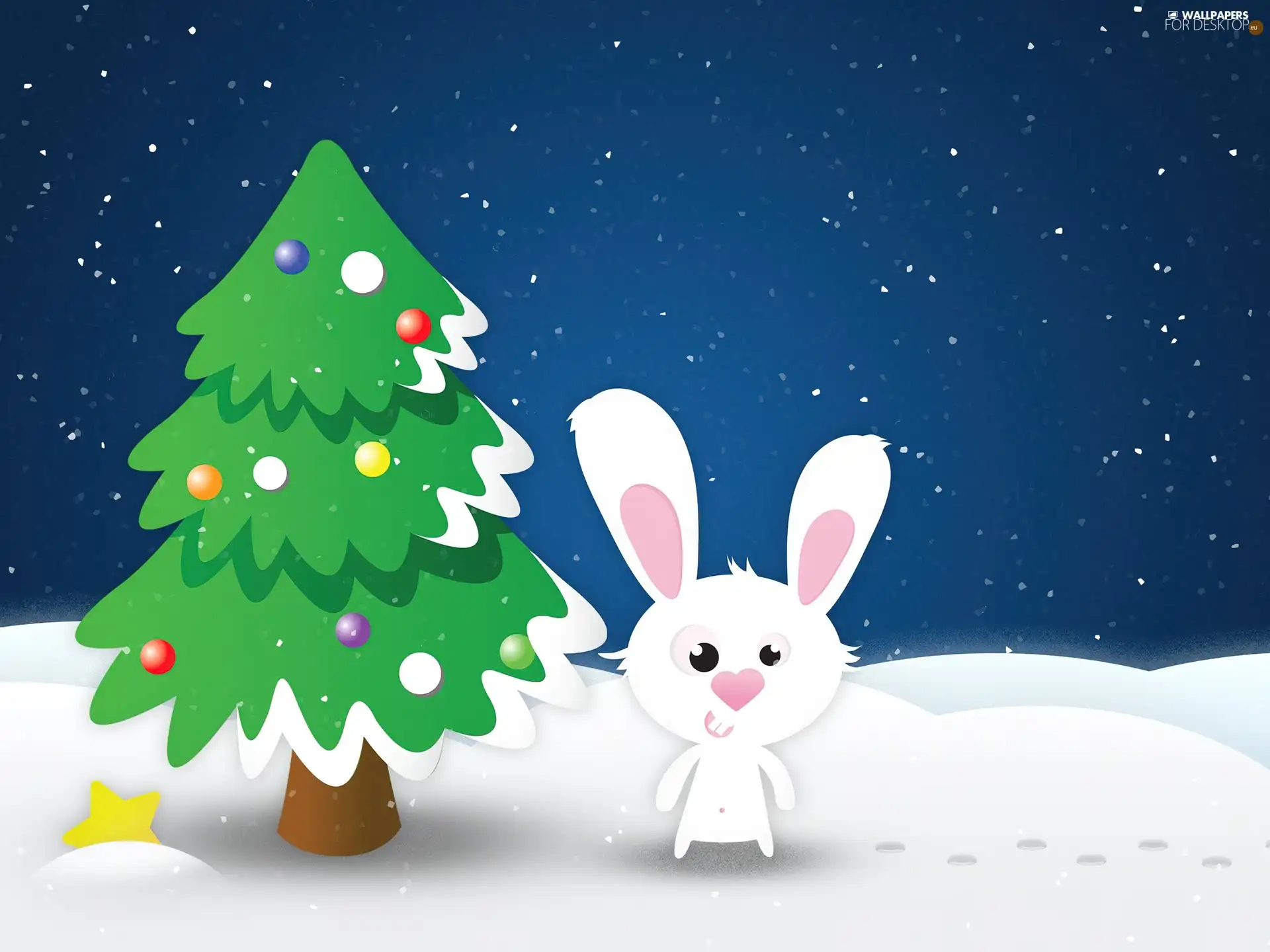 Rabbit, christmas tree