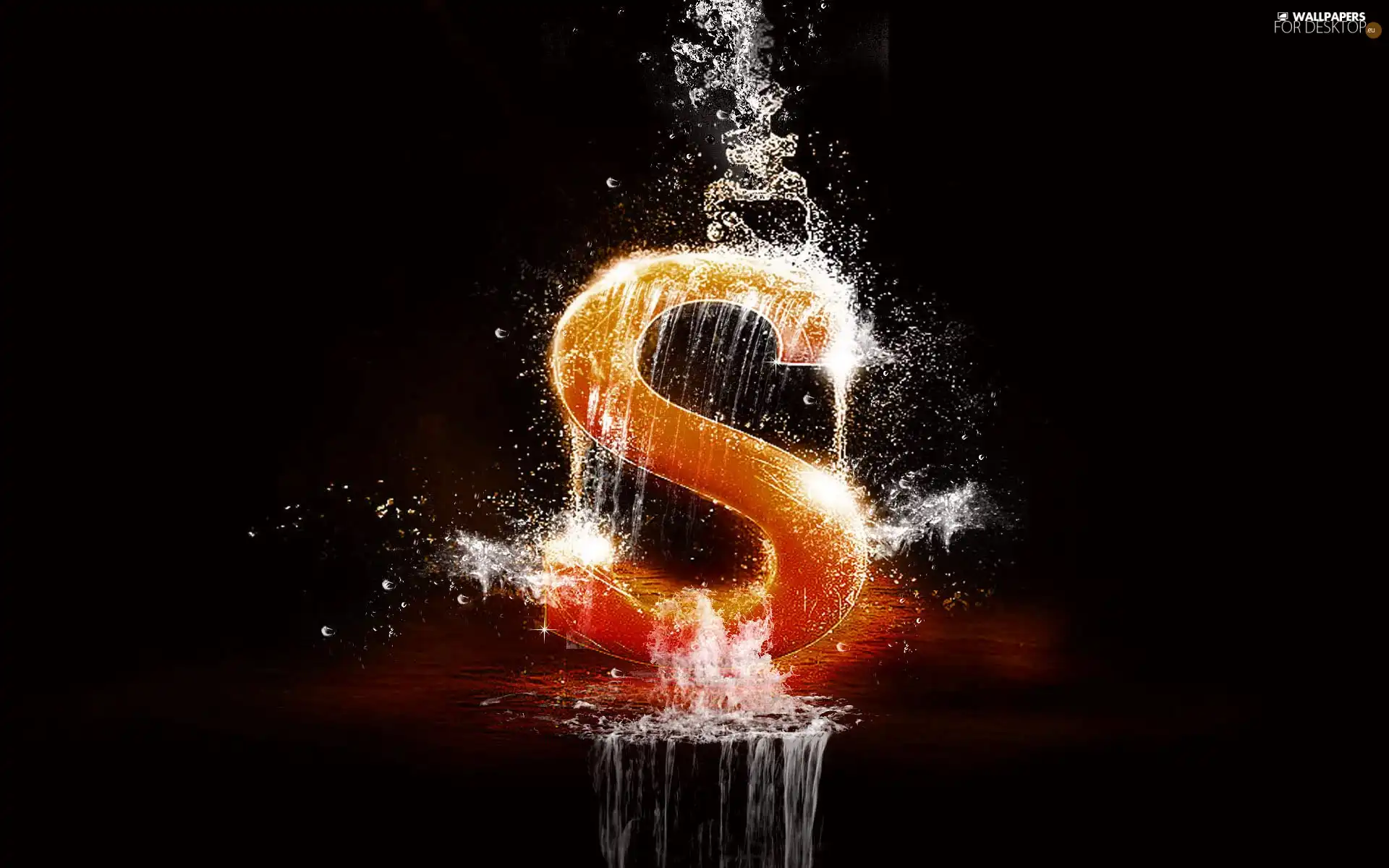 water, letter, S
