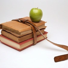 package, Belt, Apple, books