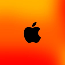 Black, Orange, background, Apple