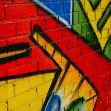 Blue, green ones, Red, Yellow, Graffiti