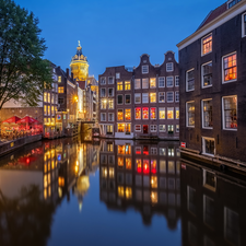 Houses, Amsterdam, Netherlands, canal