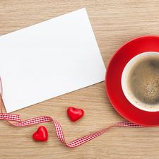 cup, coffee, heart, card, string, red hot