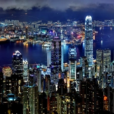 Hong, night, China, Kong