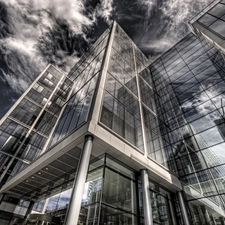 clouds, glass, architecture
