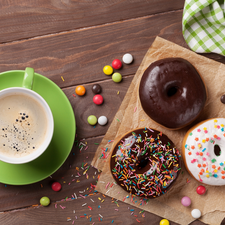 coffee, donuts, Donuts